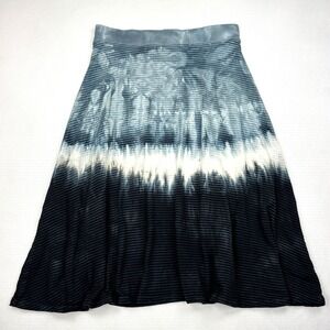 Hard Tail Forever Womens Medium M Gray Blue Striped Tie Dye Ribbed Midi USA Made